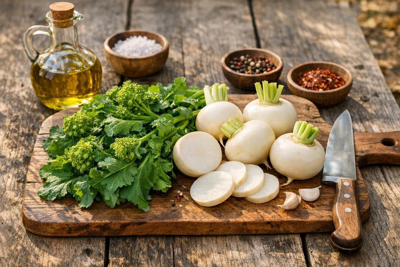 Cime di rapa e rape: come cucinarle in autunno senza sprecare le parti migliori