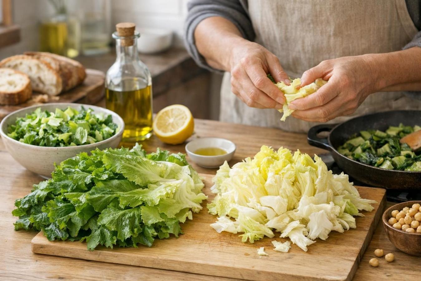 Scarola d&rsquo;autunno: come gestire il cespo tra insalate e cotture veloci