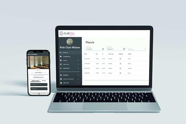 App personalizzata e gestionale di Pole Club Milano, powered by GurYou
