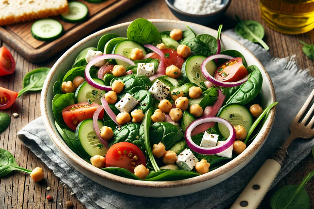 Insalata di Ceci con Spinaci e Feta: Ricetta