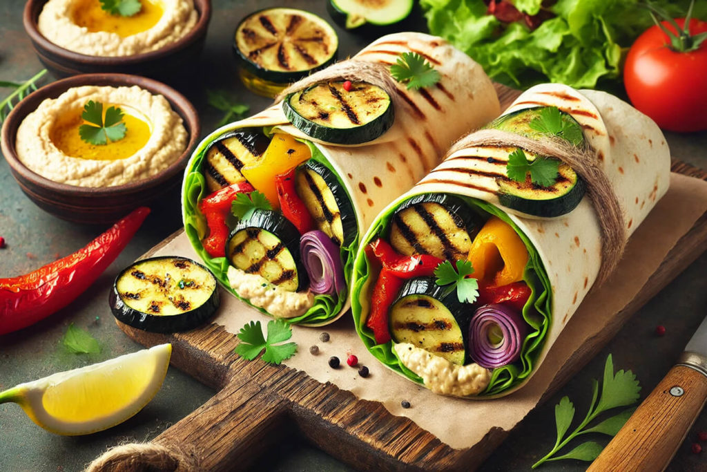 Wrap Vegano con Hummus e Verdure Grigliate