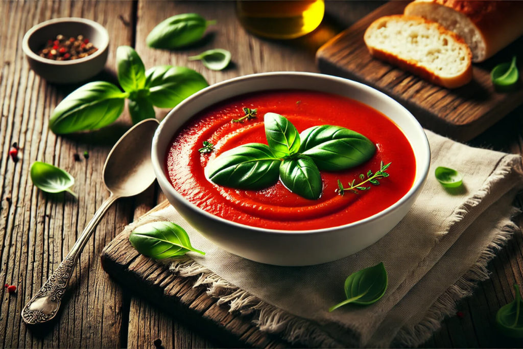 Zuppa di Pomodoro con Basilico Fresco: Ricetta