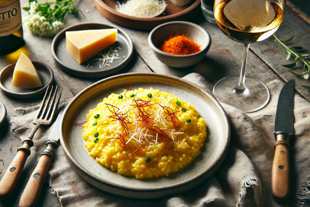 Risotto allo Zafferano: Ricetta Tradizionale per Due Persone