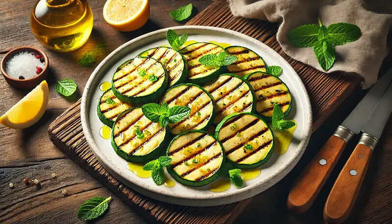 Ricetta veloce: zucchine grigliate al limone e menta