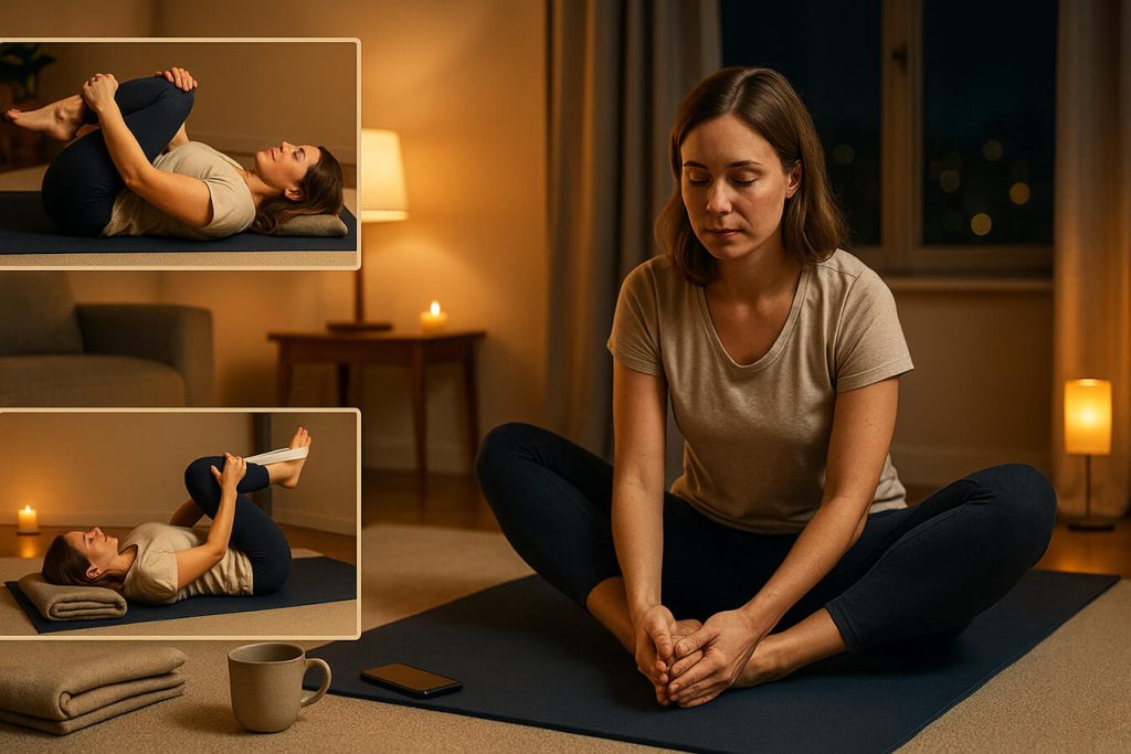 Stretching serale per rilassare schiena e gambe