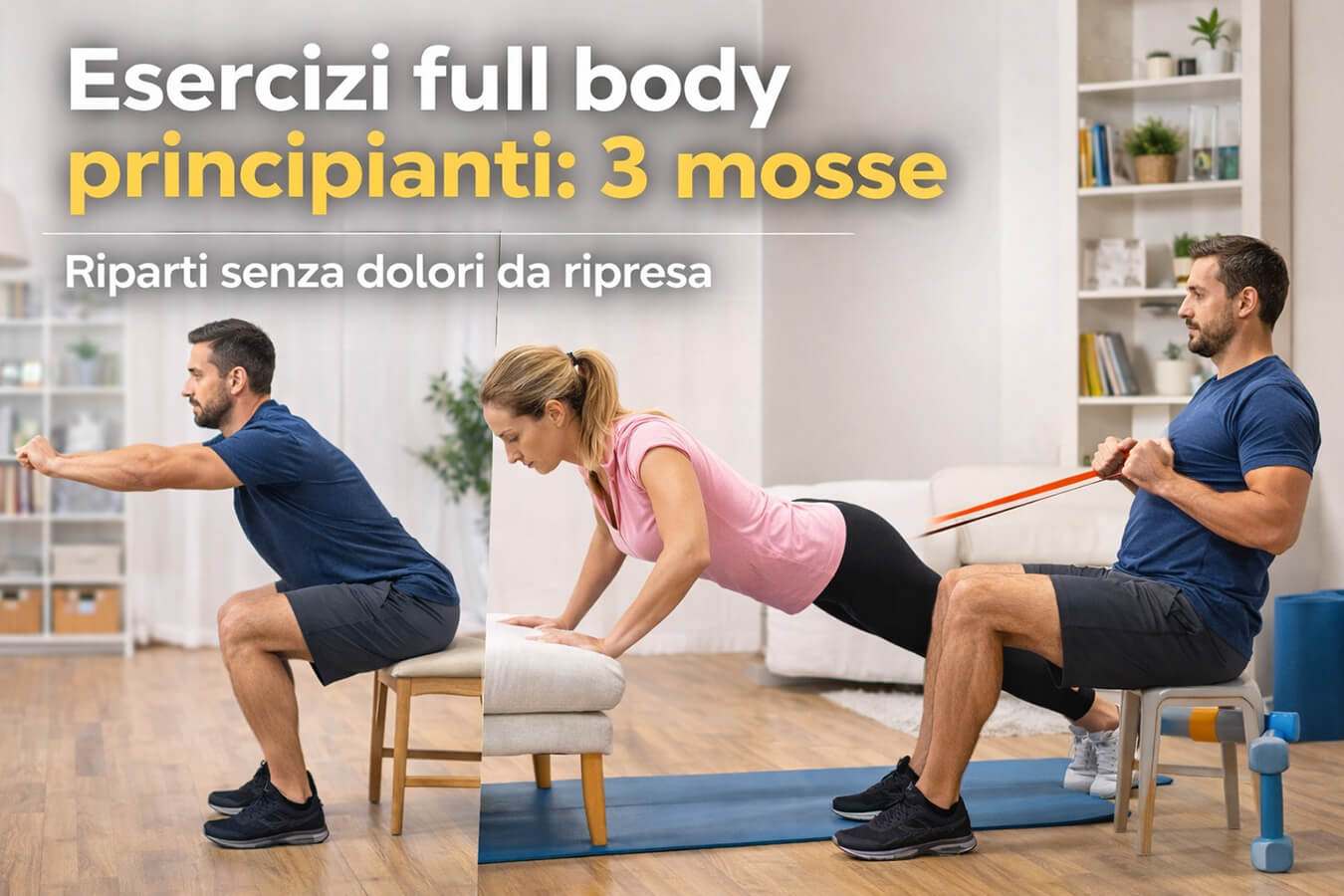 Esercizi full body per principianti: 3 movimenti base