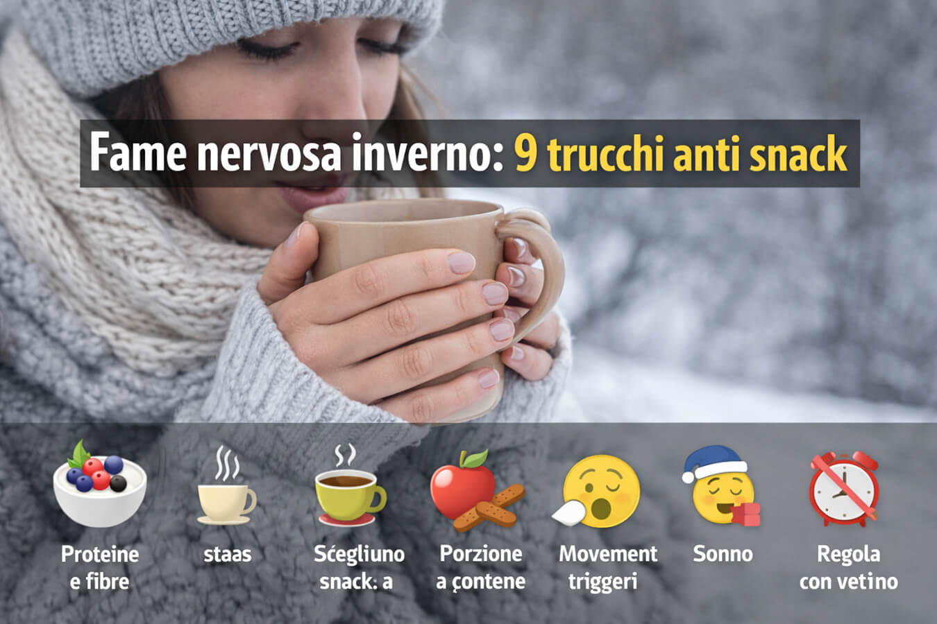 Fame nervosa inverno: trucchi anti sgranocchio