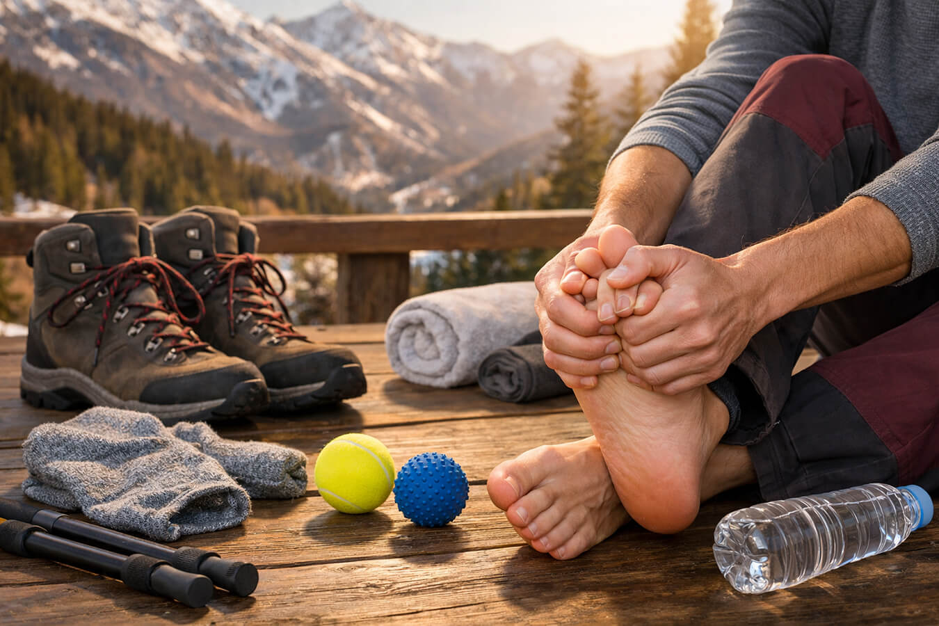 Piedi doloranti dopo gli scarponi: stretching