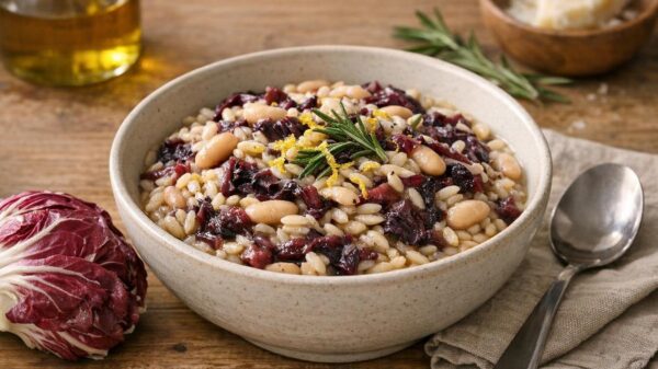 Orzo cremoso con radicchio precoce e cannellini: una pentola per fine settembre