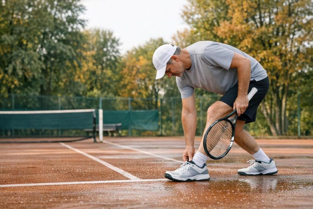 Tennis e padel dopo la pioggia: come valutare campo, scarpe e riscaldamento
