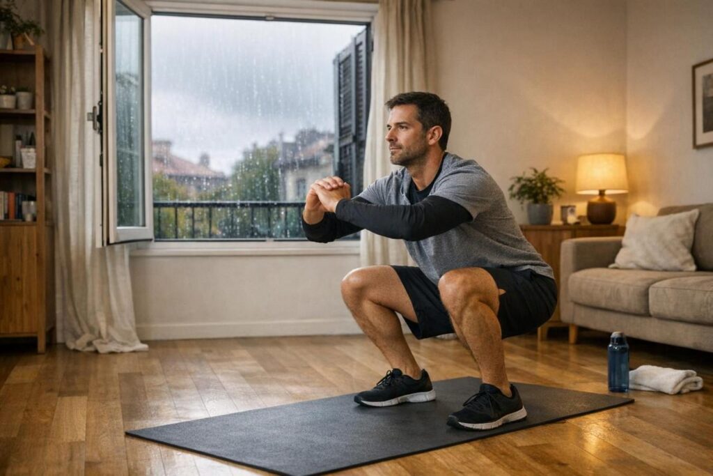 Allenarsi in casa quando piove: come gestire aria, spazio e temperatura
