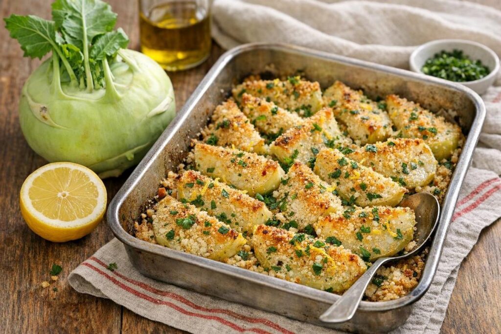 Cavolo rapa gratinato al forno: un contorno croccante per ottobre