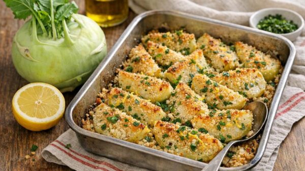 Cavolo rapa gratinato al forno: un contorno croccante per ottobre