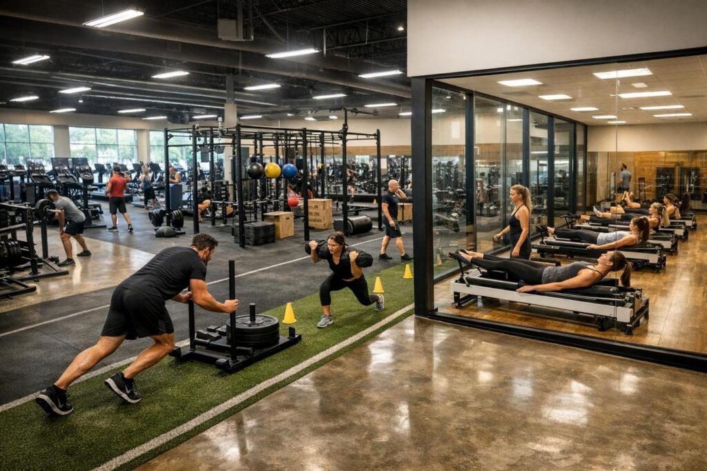 Dal big box al club ibrido: LA Fitness unisce pesi, Reformer Pilates e HYROX