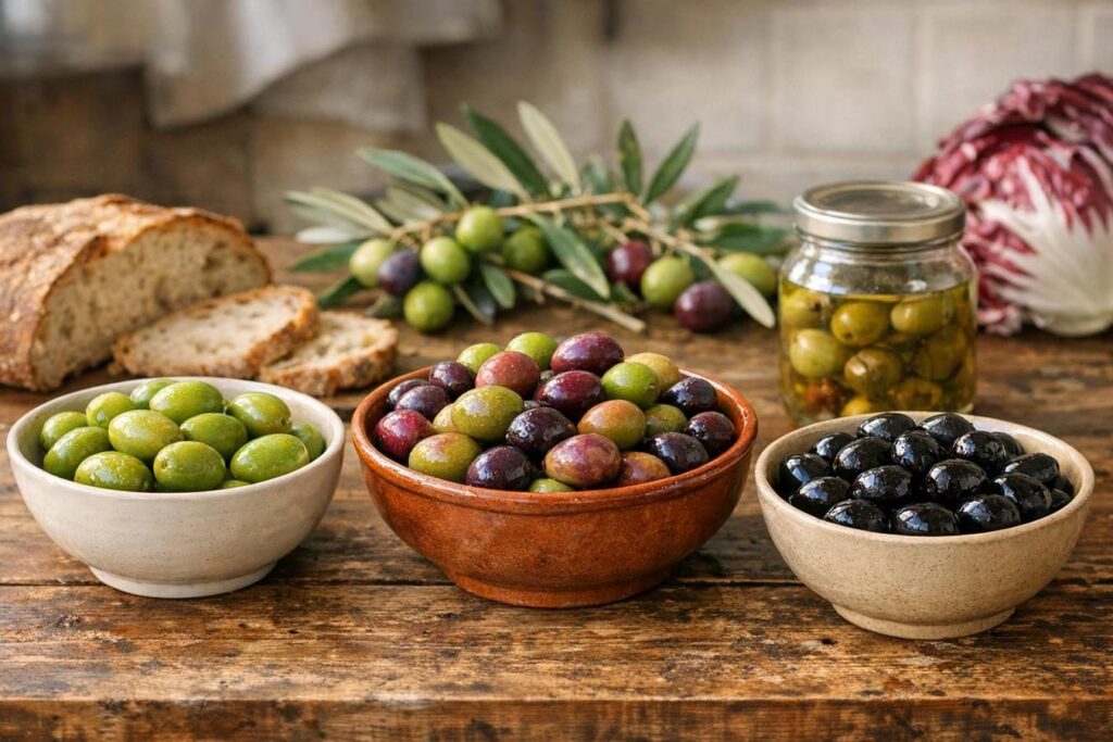 Olive da tavola d’autunno: perché non si mangiano appena raccolte e come sceglierle