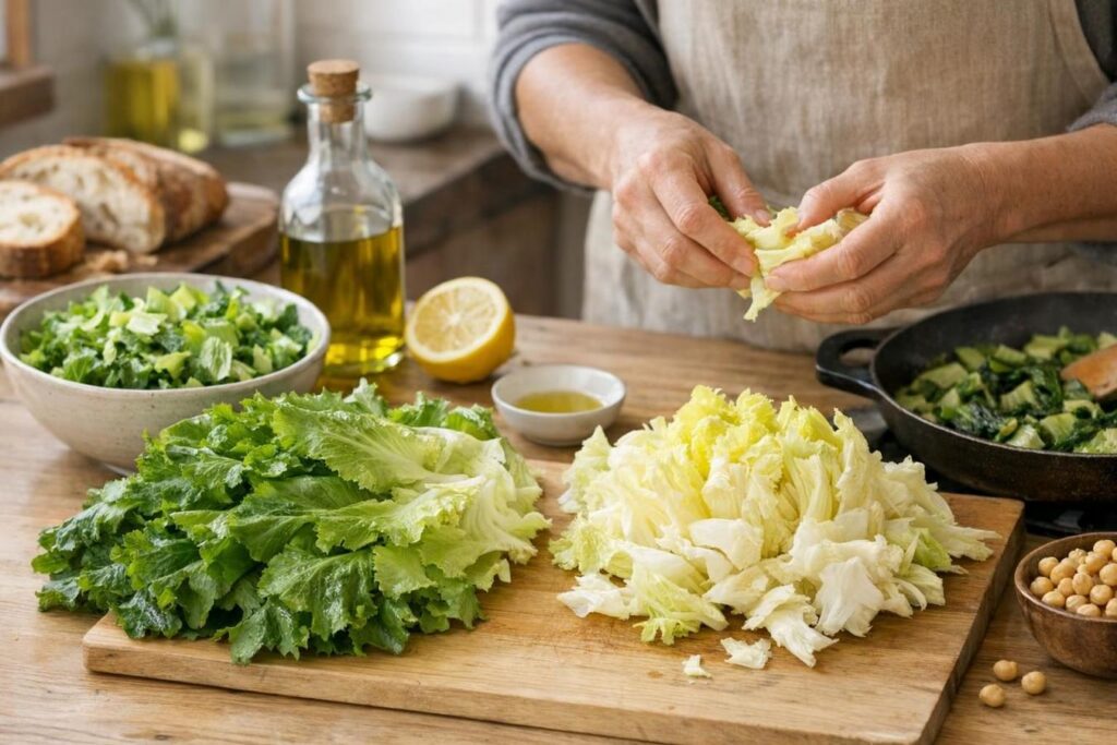 Scarola d’autunno: come gestire il cespo tra insalate e cotture veloci