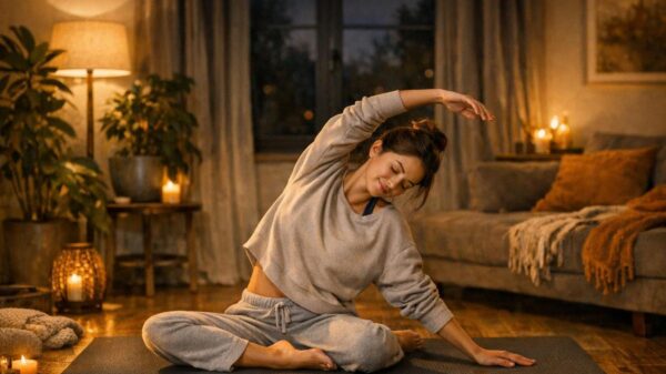 Stretching serale in autunno: una routine di 10 minuti per dormire meglio