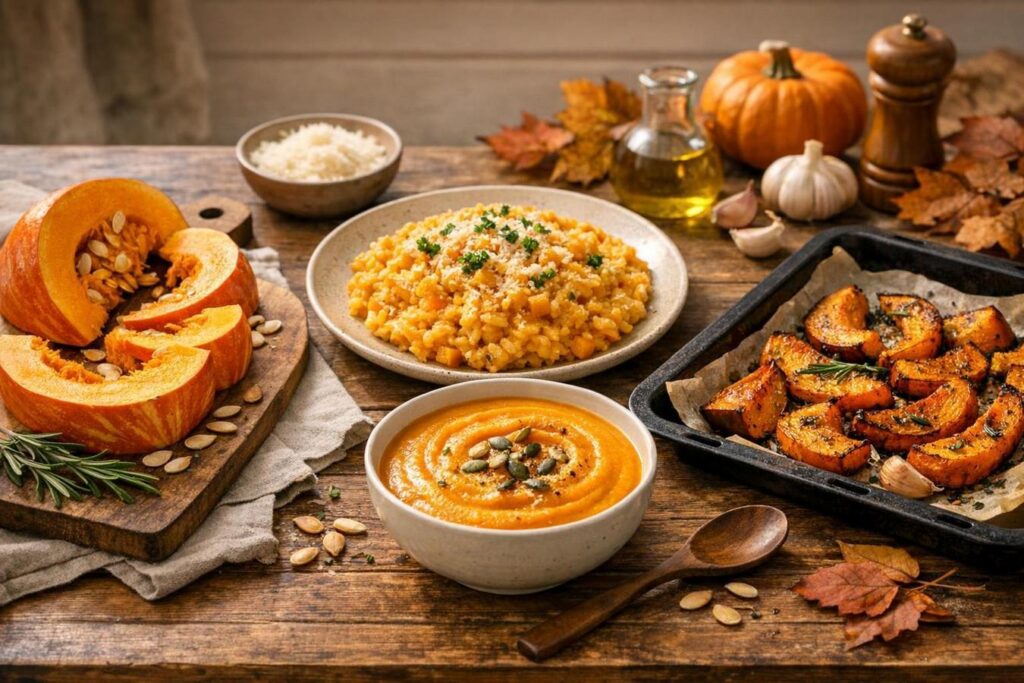 Zucca d’ottobre: tre ricette veloci e morbide per la tavola di stagione